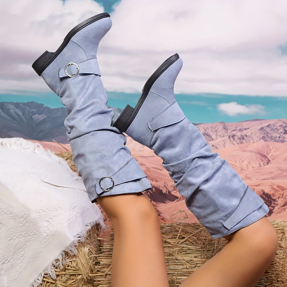 AMELIA™ DOUBLE STRAP BUCKLE FASHION BOOTS