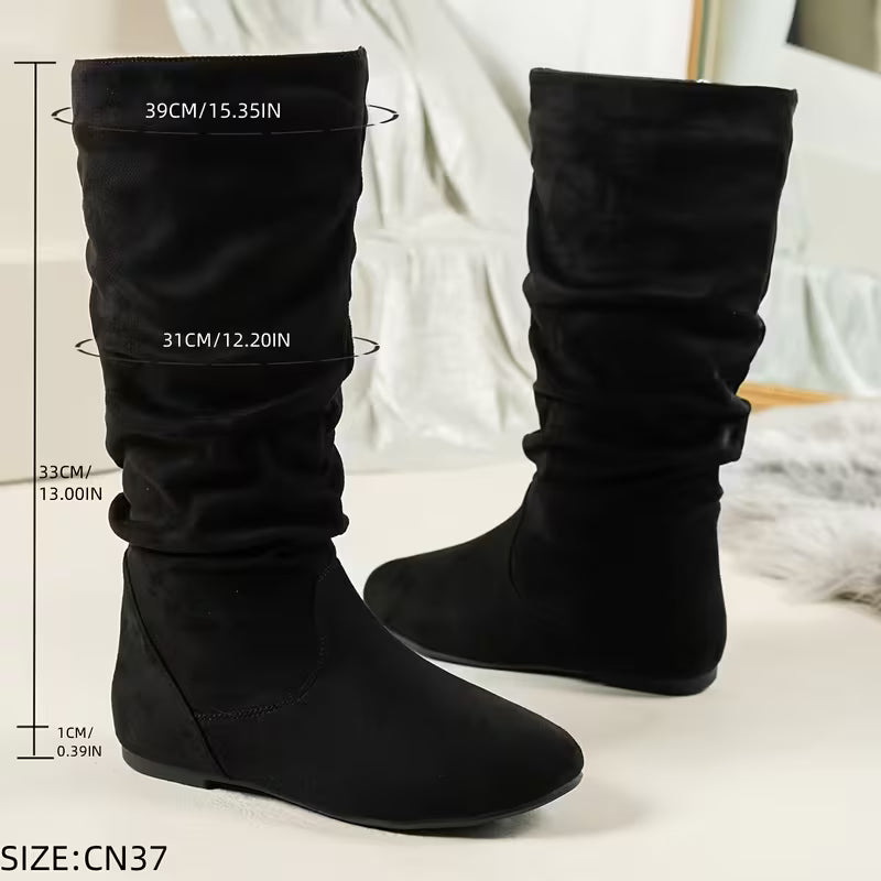 RUBY AUTUMN BOOTS - Mid-Calf & Side Zipper
