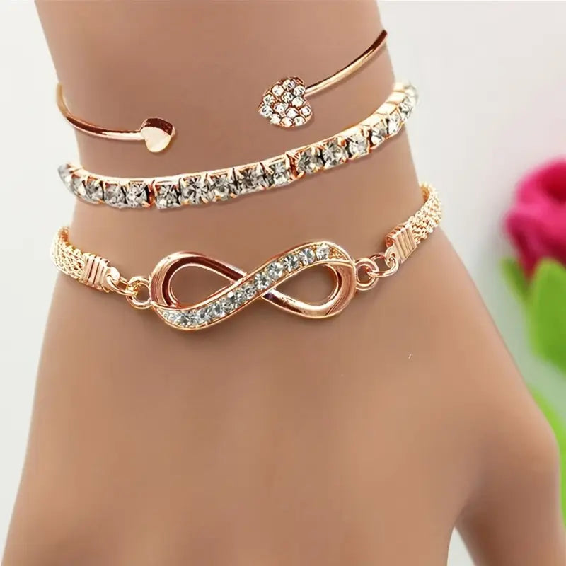 QUINN™ INFINITY & HEART BANGLE SET
