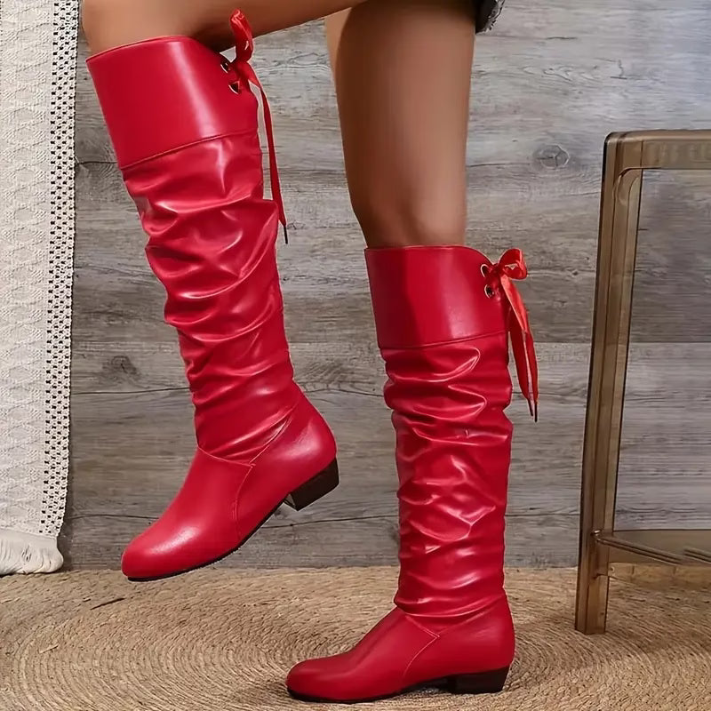ELEANOR™ ELEGANT WESTERN LACE-UP KNEE-HIGH BOOTS