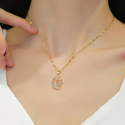 ARIA™ MOON & HEART NECKLACE