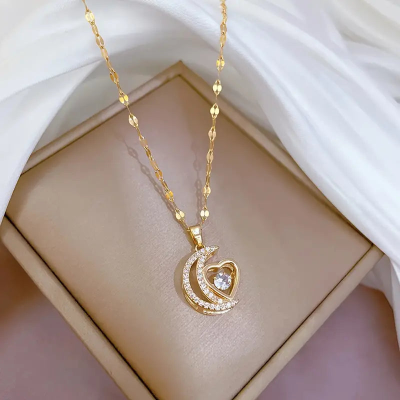 ARIA™ MOON & HEART NECKLACE