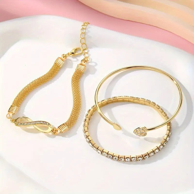 QUINN™ INFINITY & HEART BANGLE SET