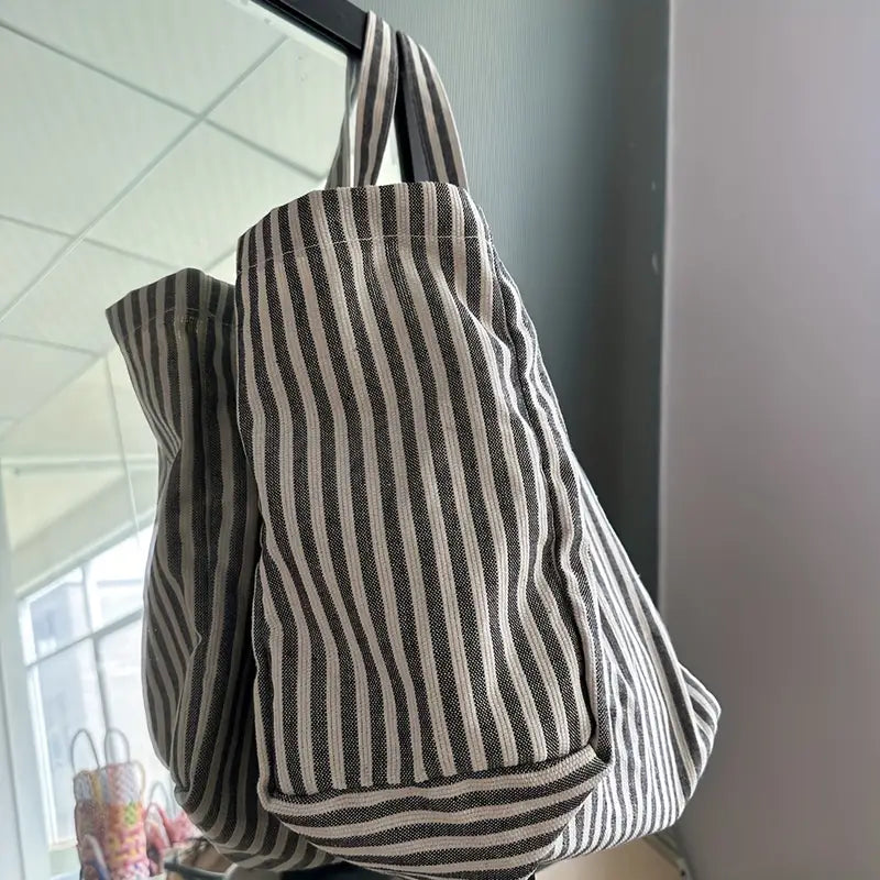 HARPER™ VERTICAL STRIPED FABRIC SHOPPING BAG