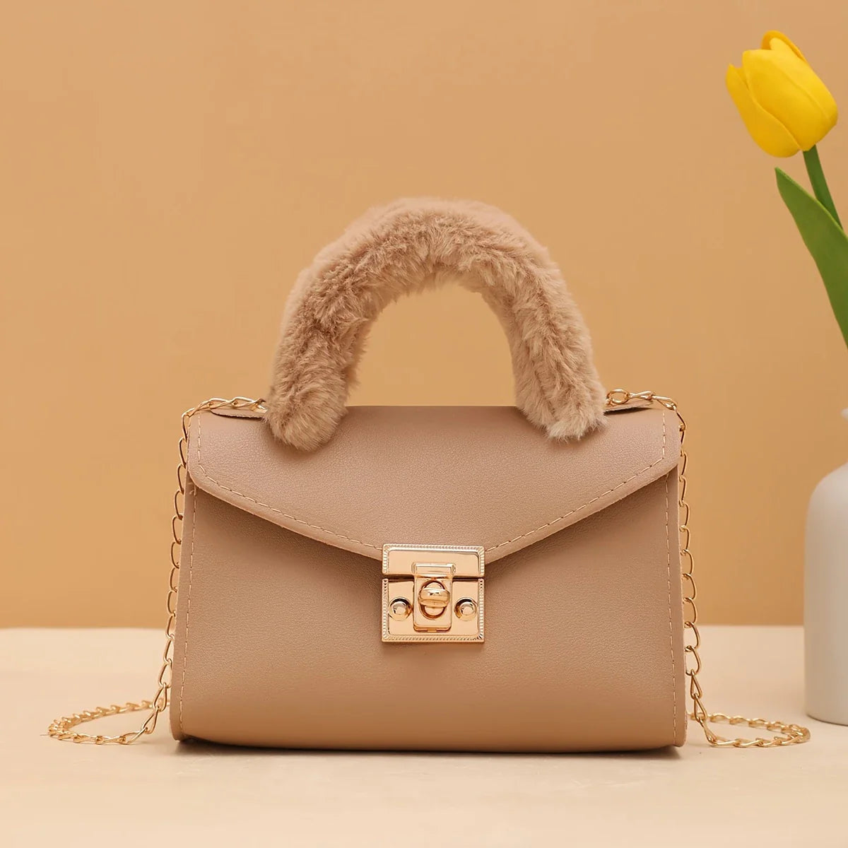 FURÉLLE CHIC™ — AUTUMN SOFT PLUSH FAUX FUR HANDBAG