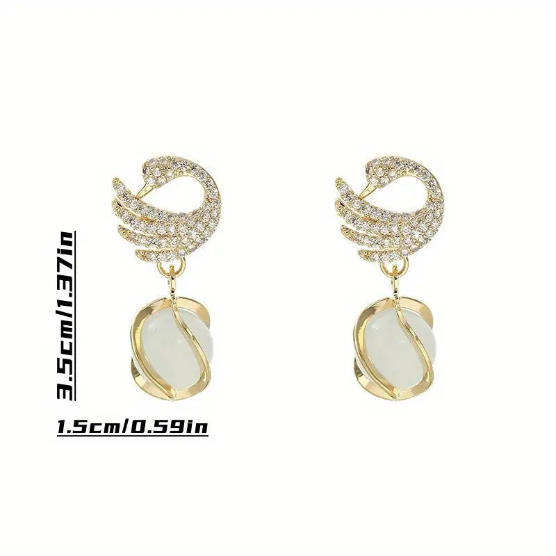 FREYA™ SWAN PENDANT EARRINGS