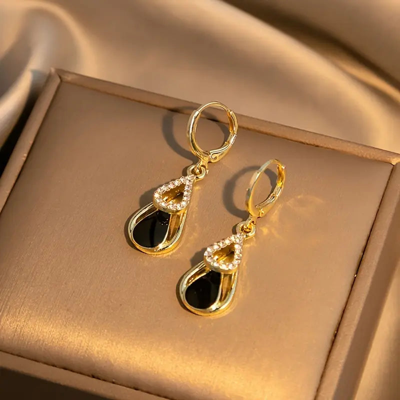 GISELLE™ BLACK WATER DROP EARRINGS
