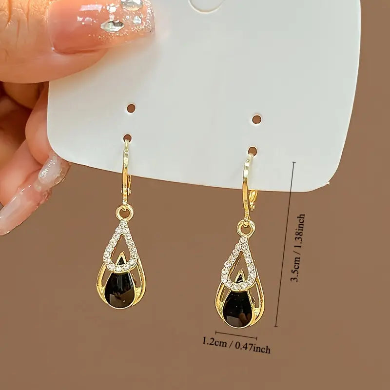GISELLE™ BLACK WATER DROP EARRINGS