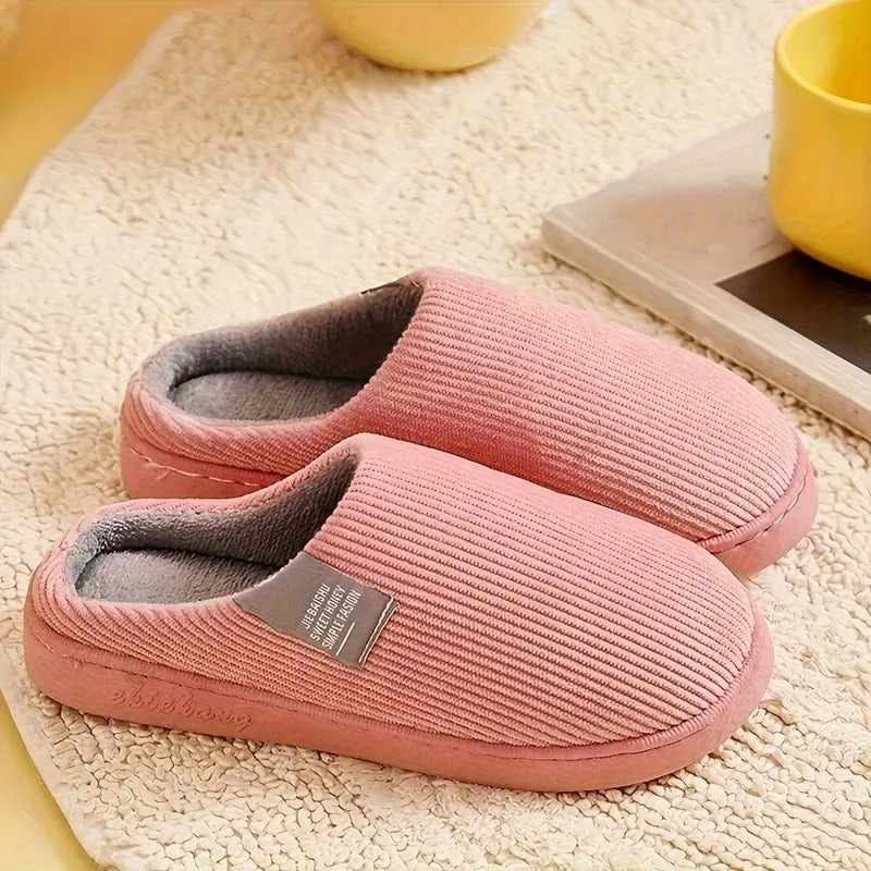 JENNIE™ CASUAL SOLID COLOR SOFT COZY HOUSE SLIPPERS