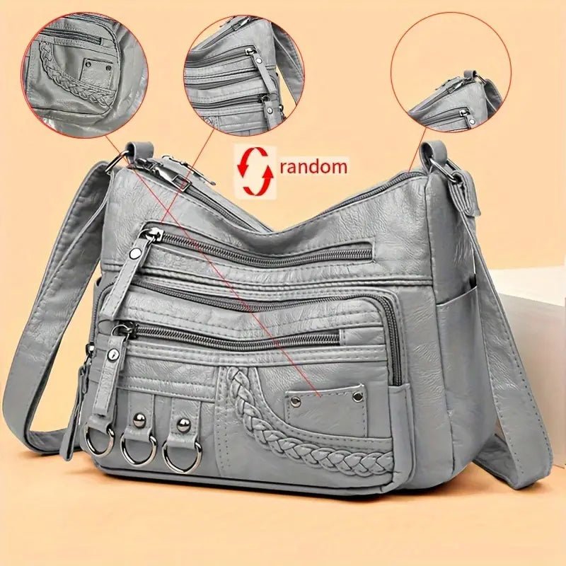 EVELYN™ VINTAGE PU CROSSBODY BAG