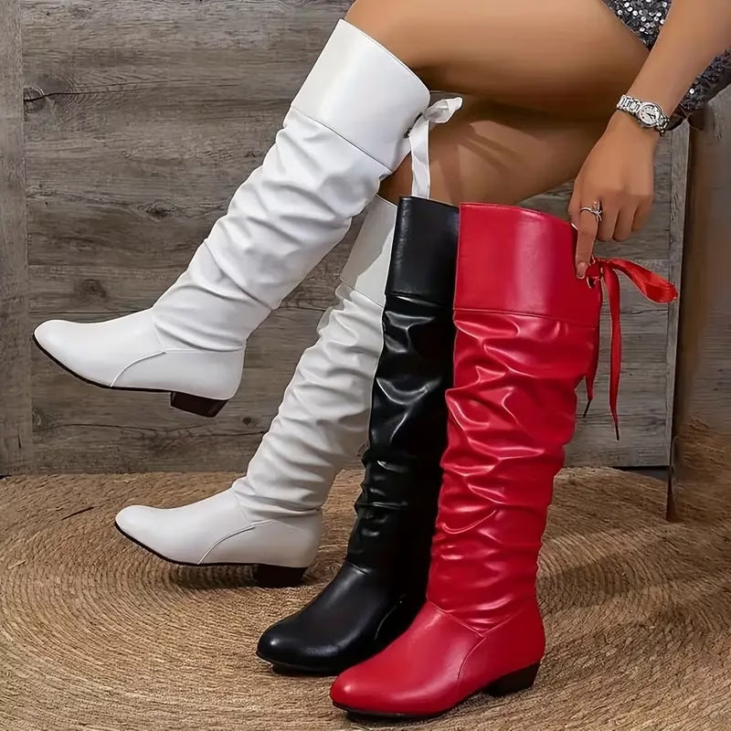 ELEANOR™ ELEGANT WESTERN LACE-UP KNEE-HIGH BOOTS