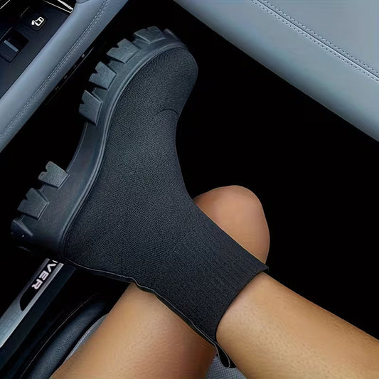 MIA AUTUMN BOOTS - Thick-Soled & Knitted