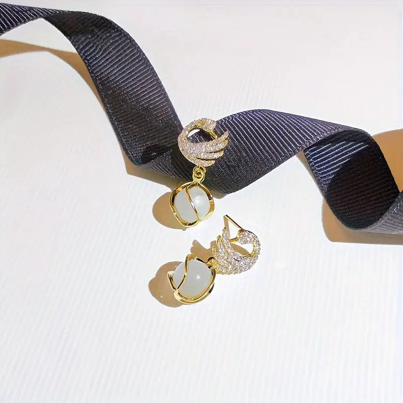 FREYA™ SWAN PENDANT EARRINGS