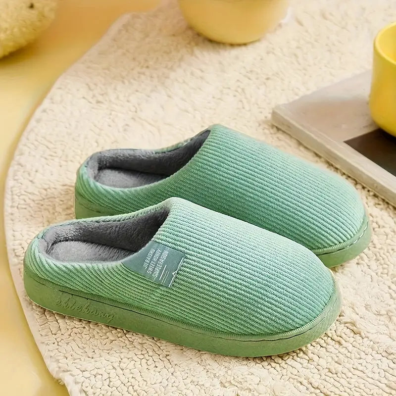 JENNIE™ CASUAL SOLID COLOR SOFT COZY HOUSE SLIPPERS
