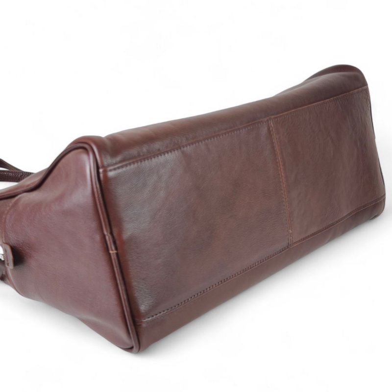 Structured Flor Leather Tote Bag