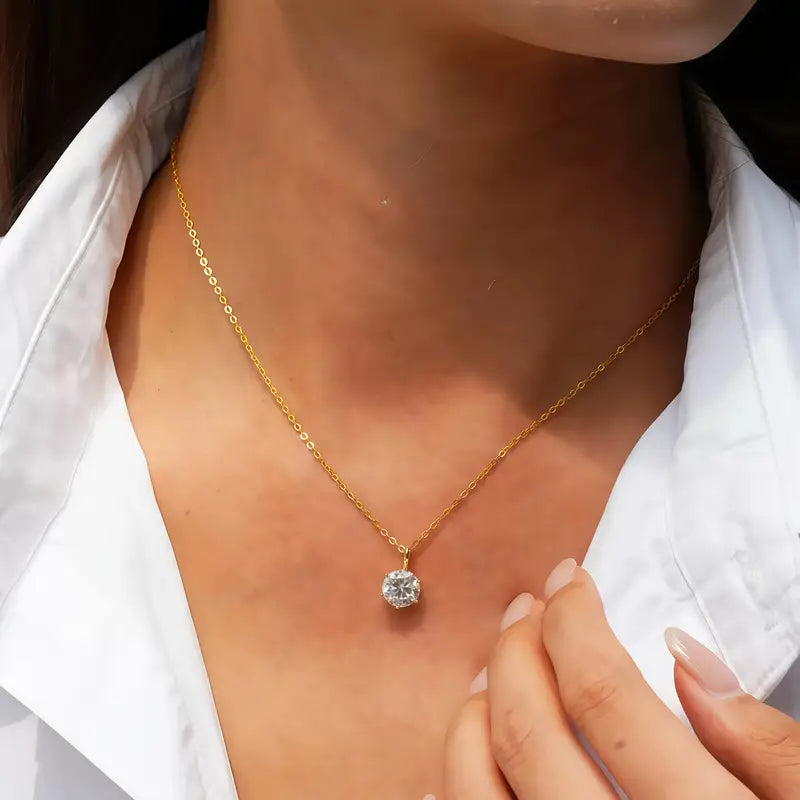 CELINE™ 18K GOLDEN RHINESTONE NECKLACE
