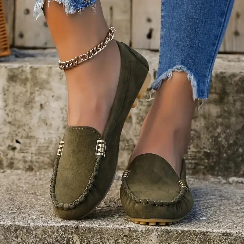ELSWYN™ WOMEN'S CHIC METAL DECOR LOAFERS