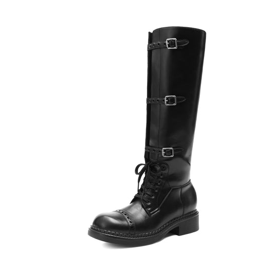 HARPER™ KNEE-HIGH COMBAT BUCKLE BOOTS