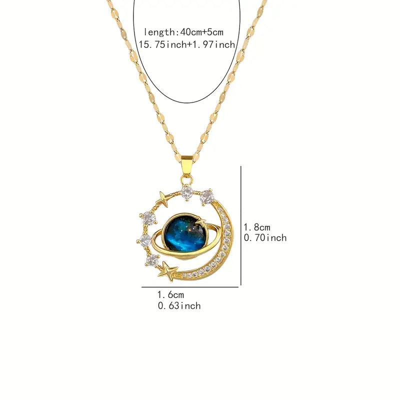 BELLE™ DREAMY PLANET MOON NECKLACE
