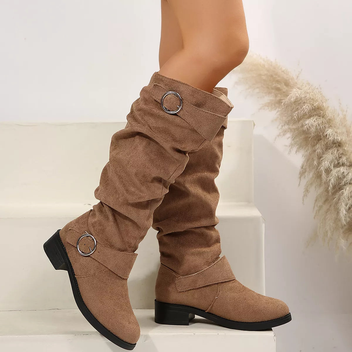 CHARLOTTE™ KNEE-HIGH SLIP-ON PLATFORM BOOTS