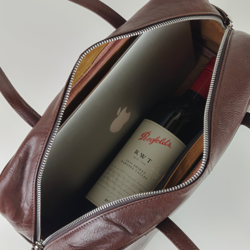 Structured Flor Leather Tote Bag