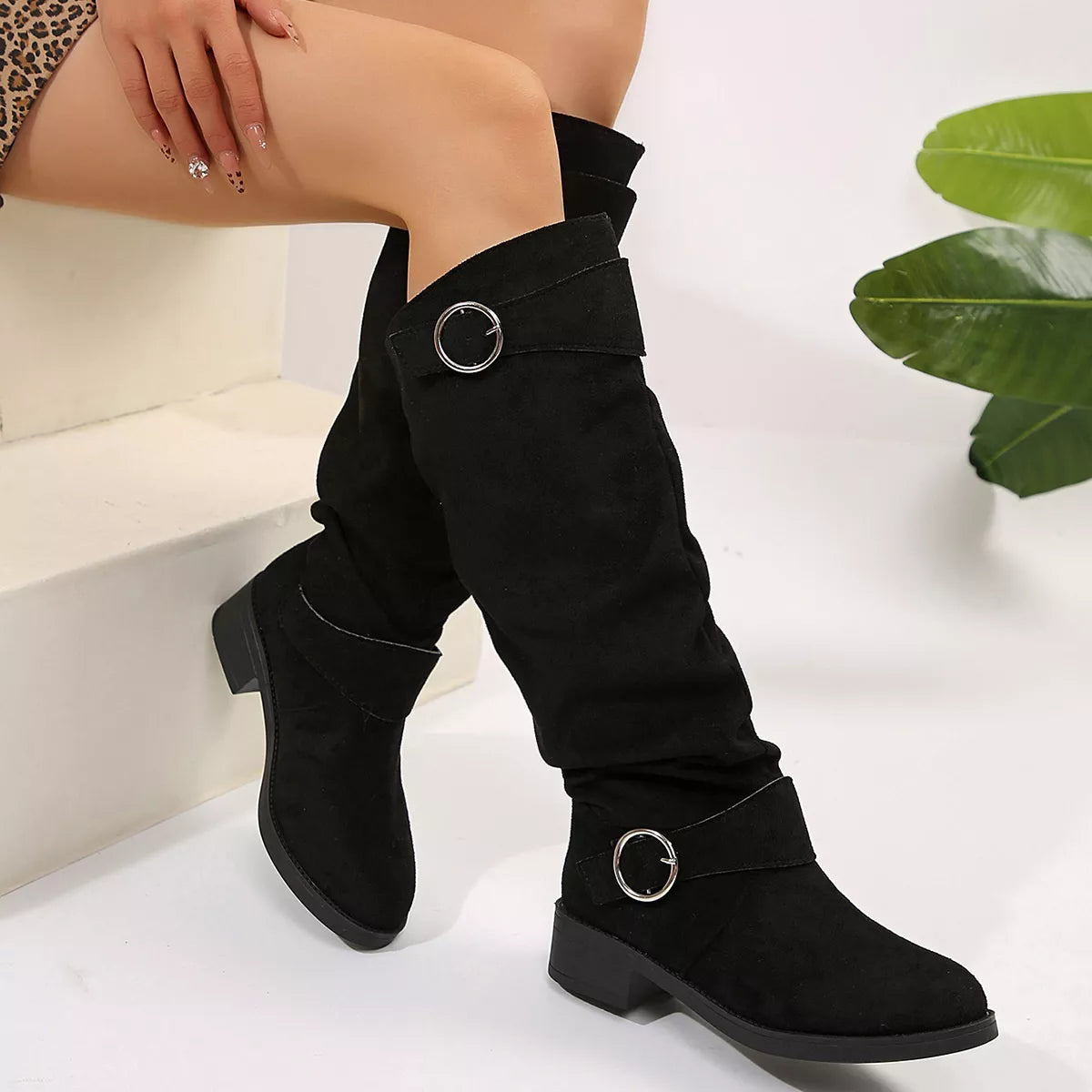 CHARLOTTE™ KNEE-HIGH SLIP-ON PLATFORM BOOTS