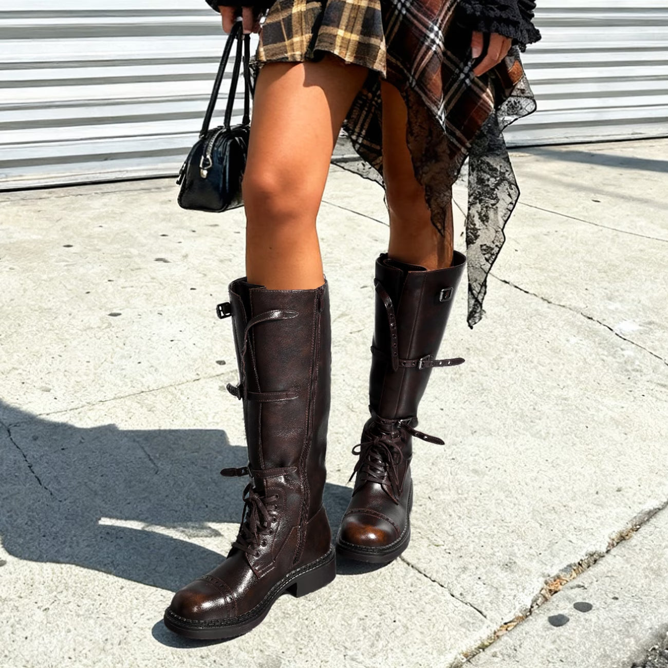 HARPER™ KNEE-HIGH COMBAT BUCKLE BOOTS