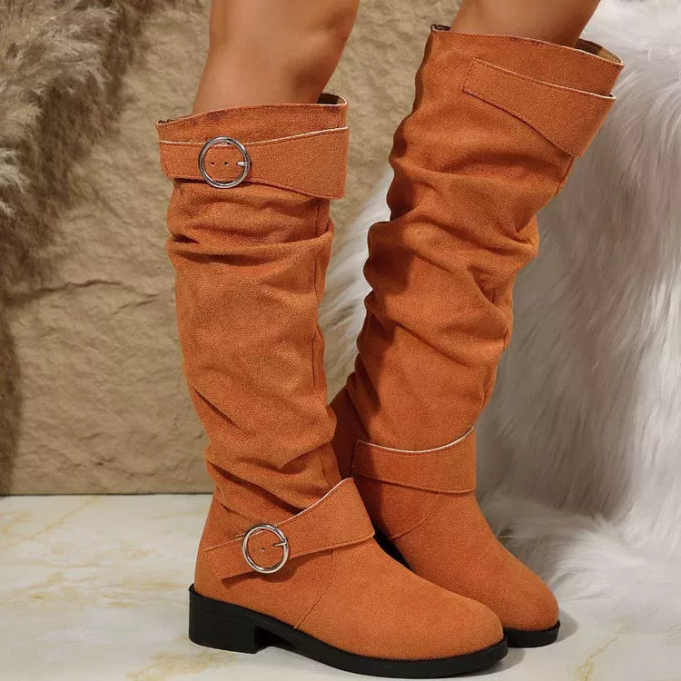 CHARLOTTE™ KNEE-HIGH SLIP-ON PLATFORM BOOTS