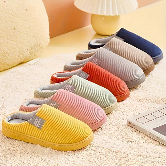 JENNIE™ CASUAL SOLID COLOR SOFT COZY HOUSE SLIPPERS