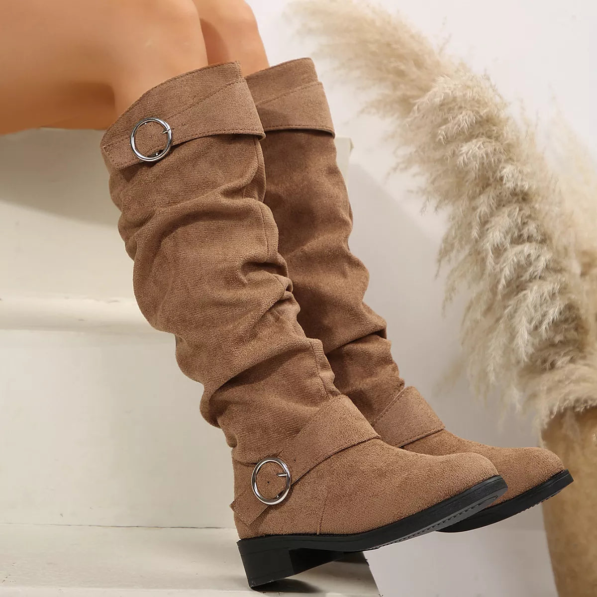 CHARLOTTE™ KNEE-HIGH SLIP-ON PLATFORM BOOTS