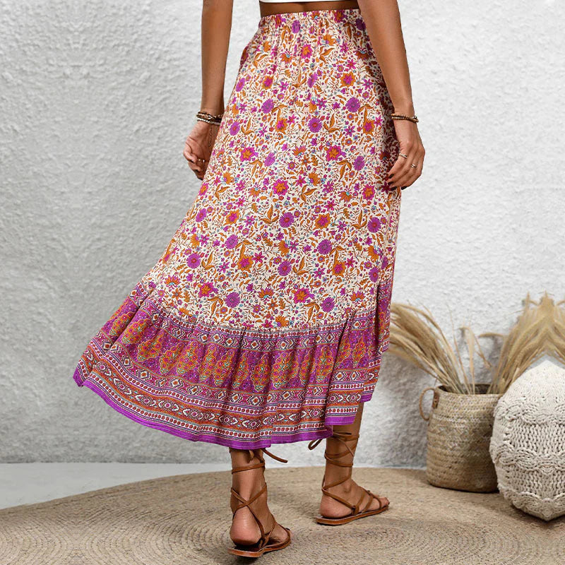 SARELLA™ FLORAL PAISLEY MIDI SKIRT
