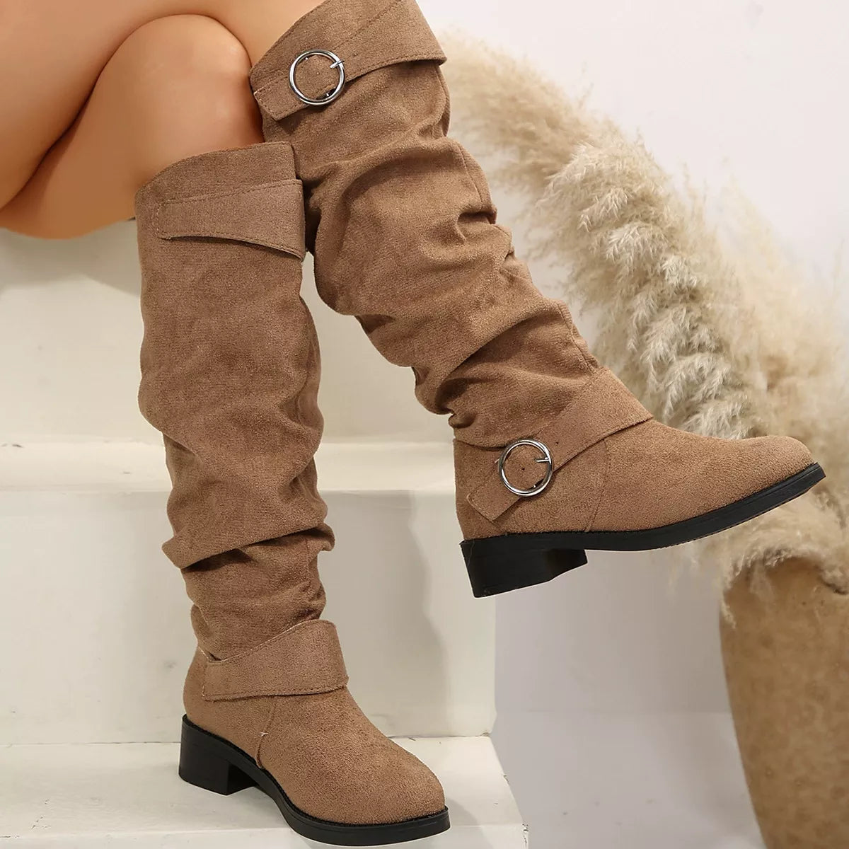 CHARLOTTE™ KNEE-HIGH SLIP-ON PLATFORM BOOTS