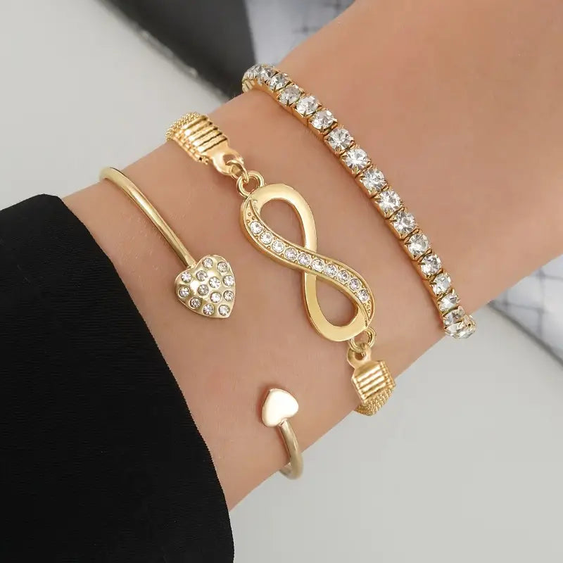 QUINN™ INFINITY & HEART BANGLE SET