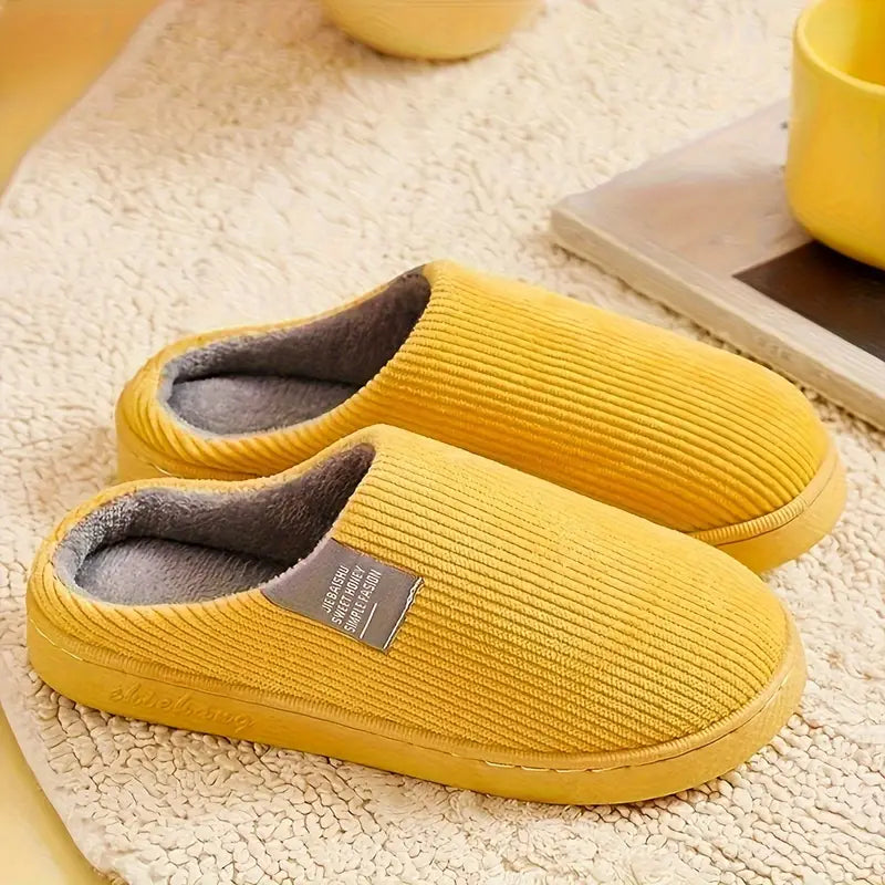 JENNIE™ CASUAL SOLID COLOR SOFT COZY HOUSE SLIPPERS