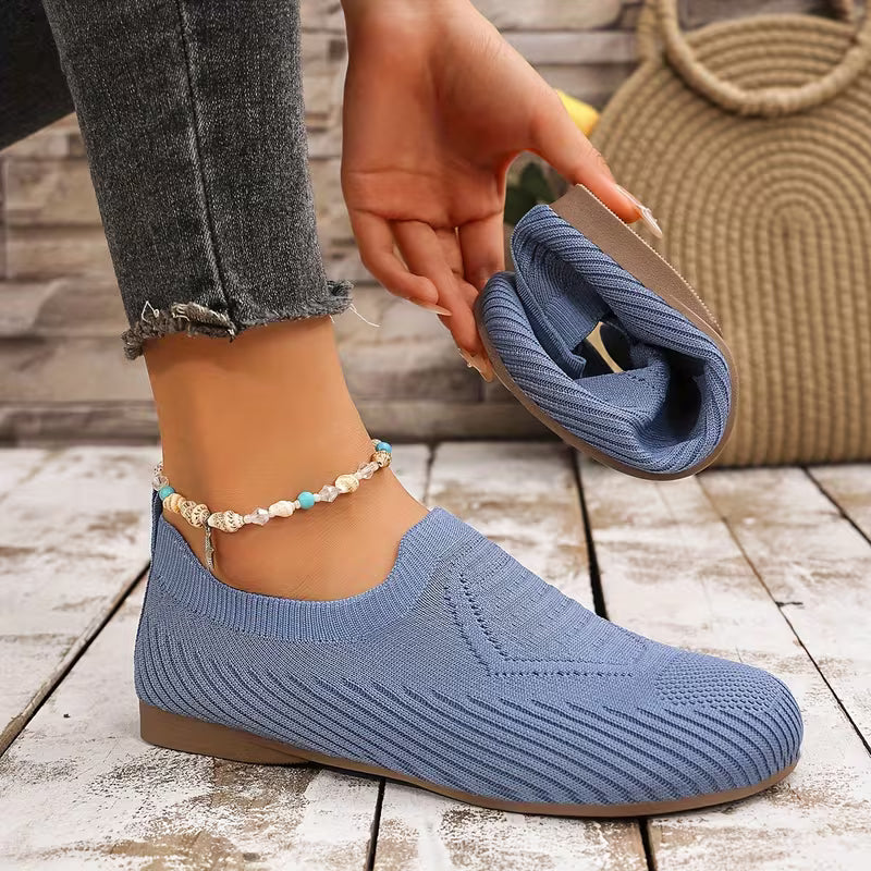 VINE | ULTRA-FLEX WOVEN ROUND-TOE FLAT LOAFERS