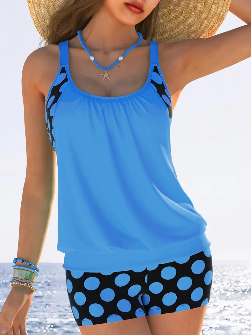 WOMEN'S POLKA DOT TANKINI SWIMWEAR SET