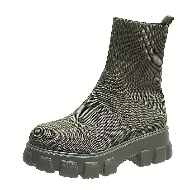 MIA AUTUMN BOOTS - Thick-Soled & Knitted