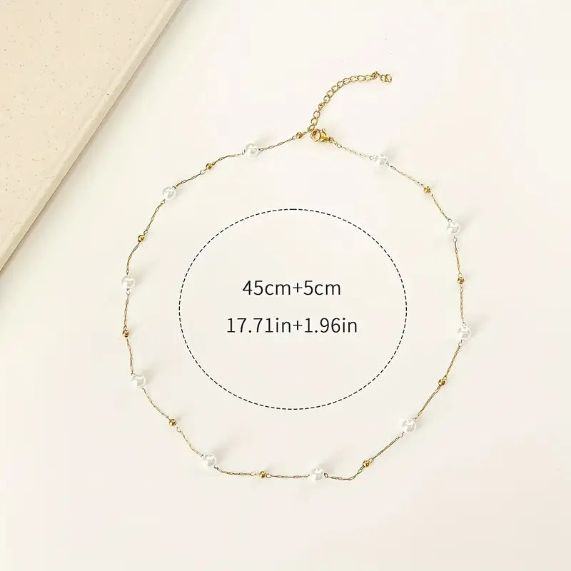 ALINA™ GOLDEN-PLATED PEARL NECKLACE
