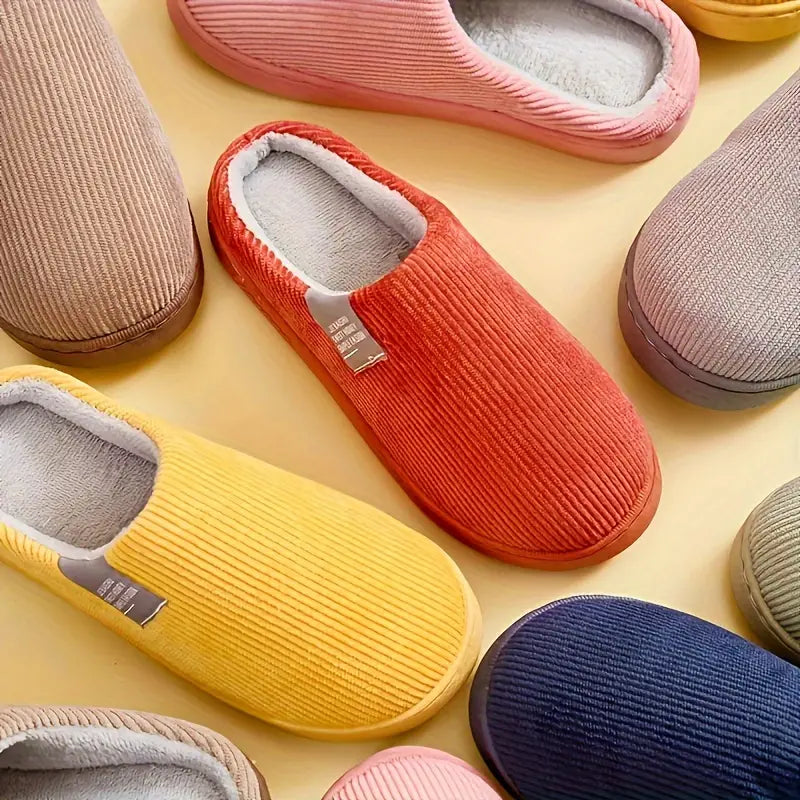 JENNIE™ CASUAL SOLID COLOR SOFT COZY HOUSE SLIPPERS