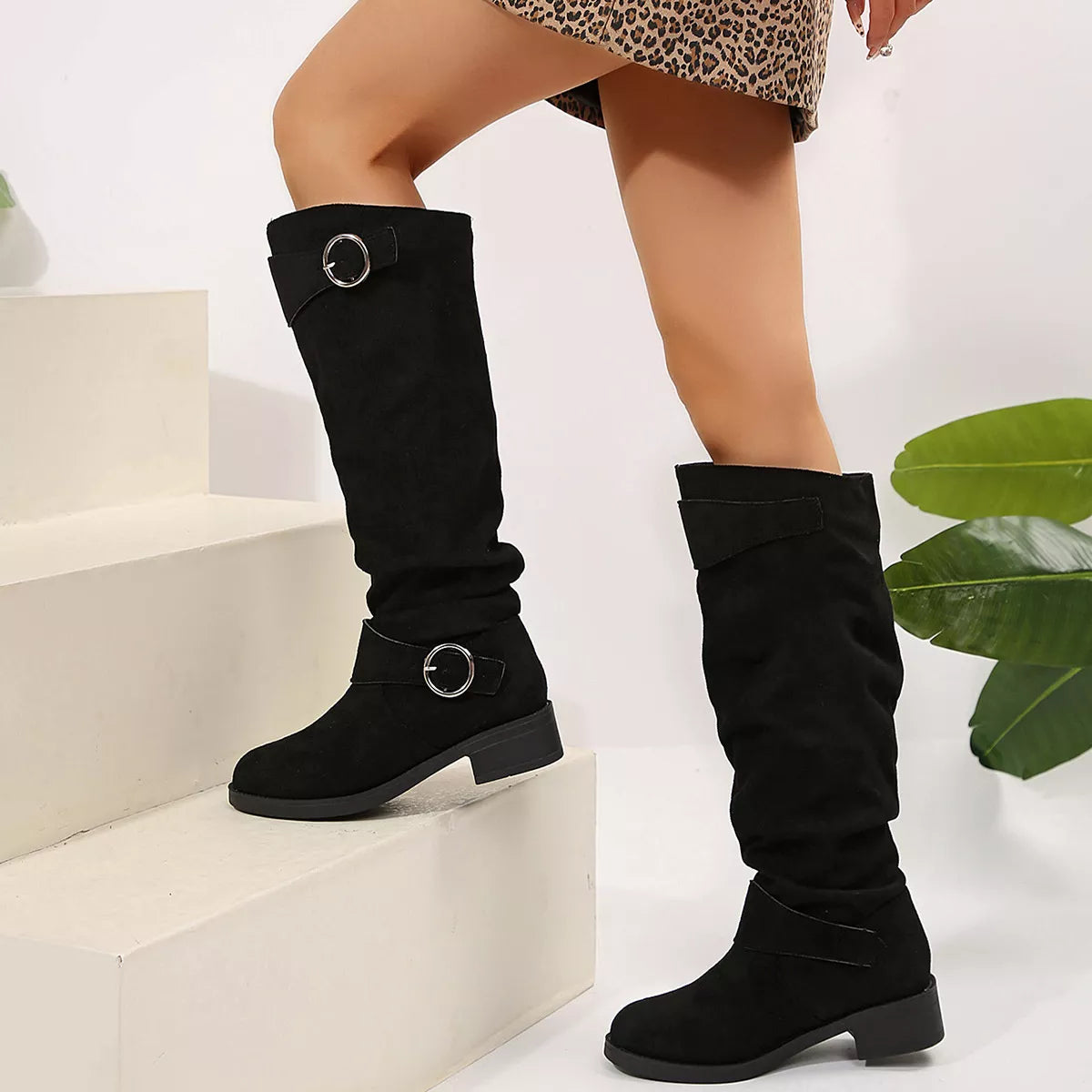 CHARLOTTE™ KNEE-HIGH SLIP-ON PLATFORM BOOTS