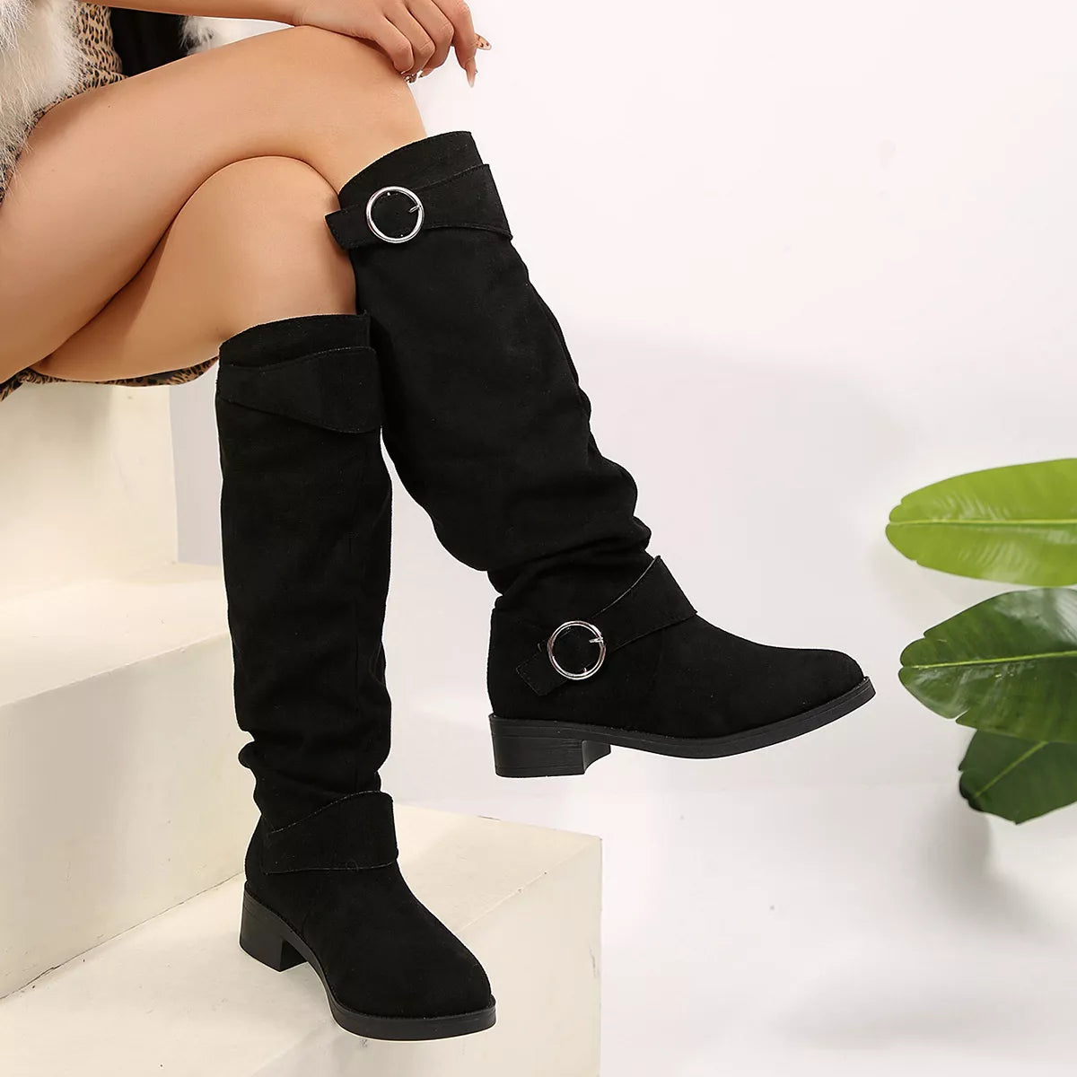 CHARLOTTE™ KNEE-HIGH SLIP-ON PLATFORM BOOTS