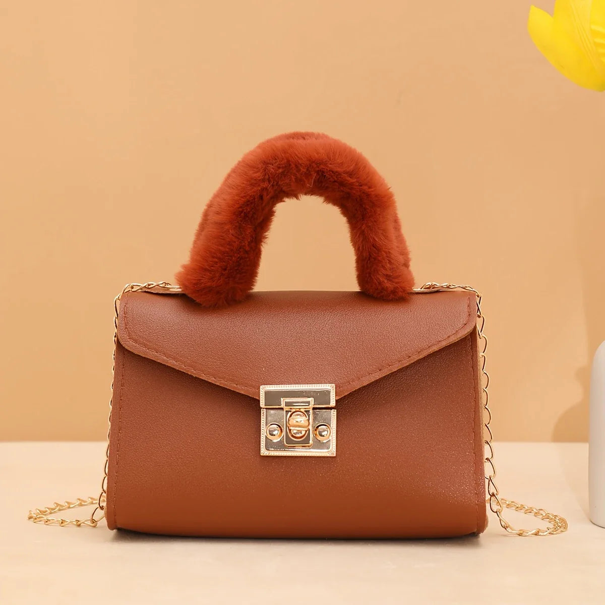 FURÉLLE CHIC™ — AUTUMN SOFT PLUSH FAUX FUR HANDBAG