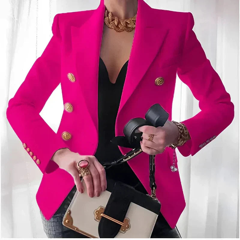 CÉLENE™ DOUBLE-BREASTED BLACK BLAZER